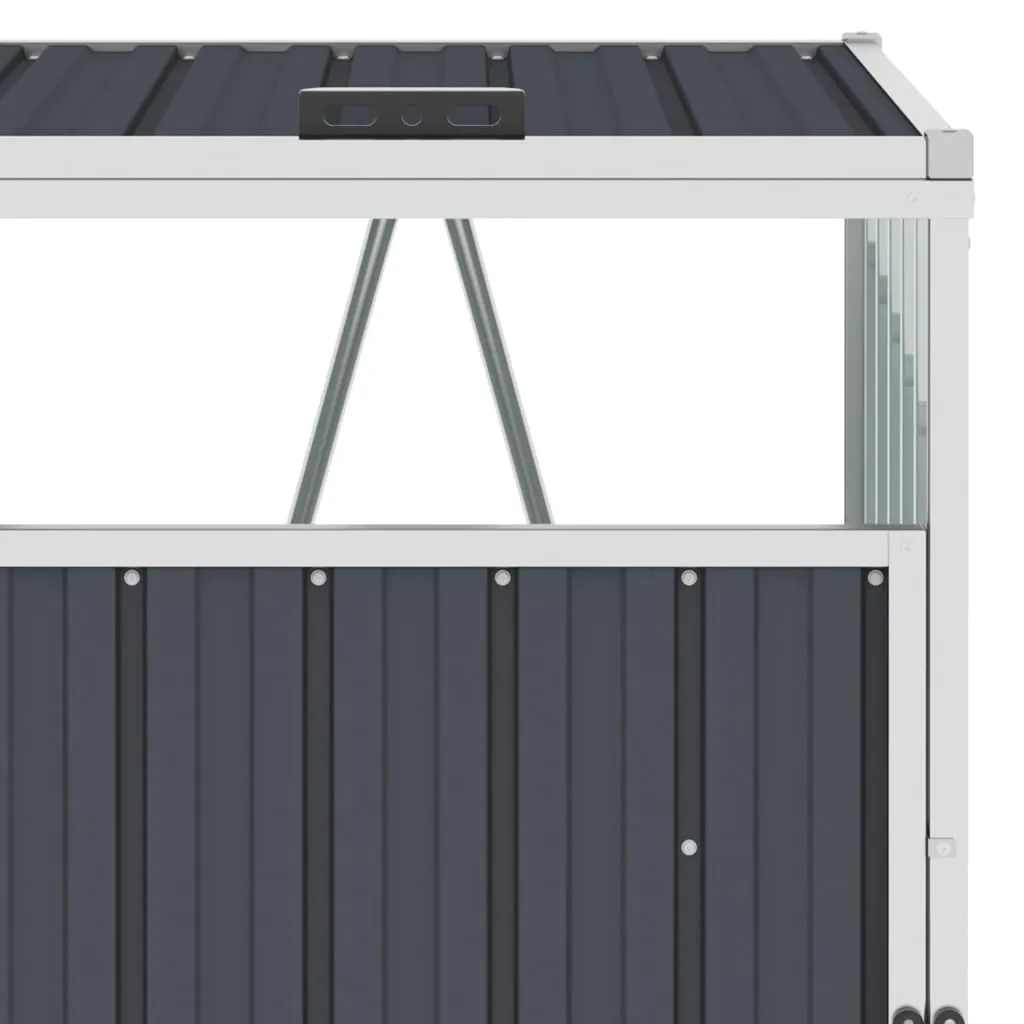 HOMMIE - Mülltonnenboxen - Mülltonnenbox für 2 Mülltonnen Anthrazit 143x81x121 cm Stahl 46279